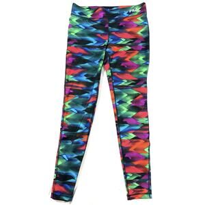 Fila Sport Running Red Green Black Compression Long Legging Sz Small